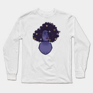 Curly hair purple Long Sleeve T-Shirt